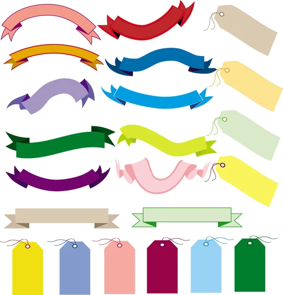 En uppsättning av banderoller och etiketter — Stock vektor