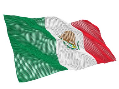 Mexico nanotechnological flag clipart