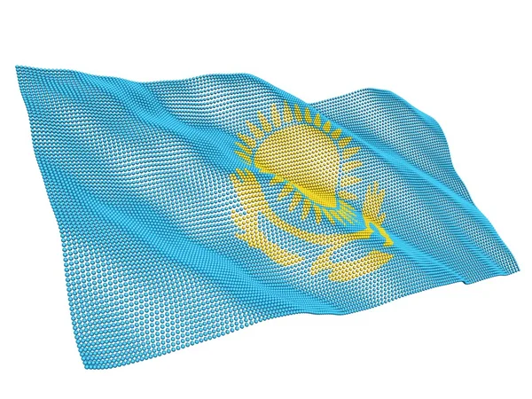 Нанотехнологический флаг Казахстана — стоковое фото