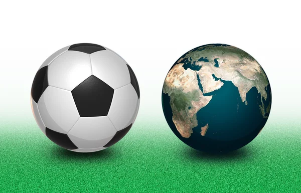 Fußball und Erde — Stockfoto