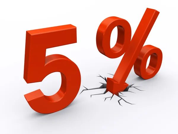5 por cento de desconto — Fotografia de Stock