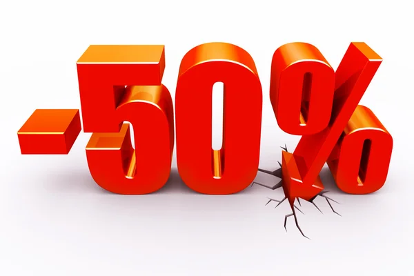 50 procent korting — Stockfoto