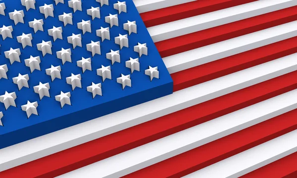 US-Flagge in 3D-Formen — Stockfoto