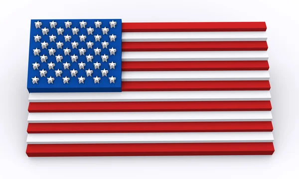 3次元形状のアメリカ国旗 — ストック写真