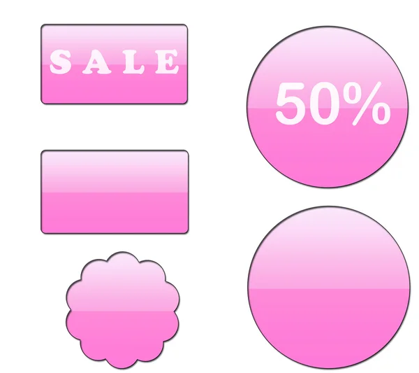 Set di icone di vendita rosa — Foto Stock
