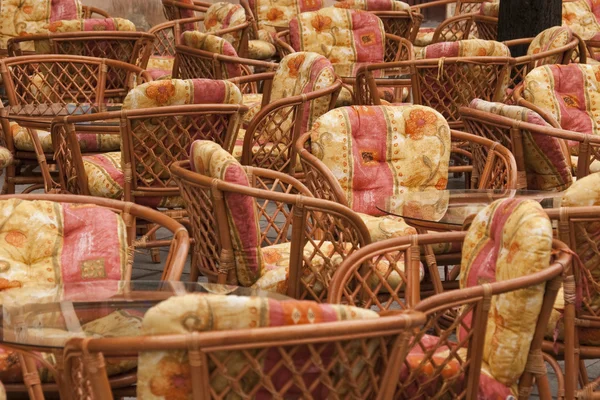 Üres terasz székek — Stock Fotó