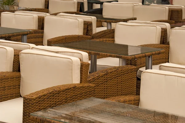 stock image Empty terrace chairs