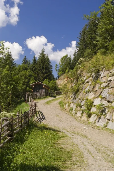 Štěrková cesta v rakouských Alpách — Stock fotografie
