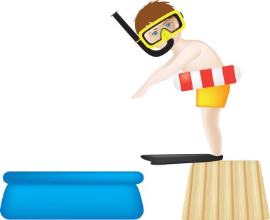 Diving into paddling pool clipart