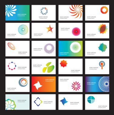 Set of business cards clipart