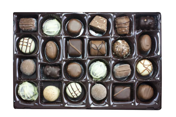 Caixa de trufas de chocolate — Fotografia de Stock