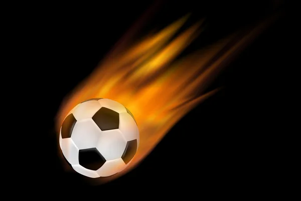 足球与火焰的踪迹 — 图库照片