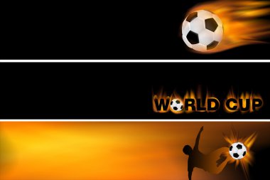 Web banner for football and the world cu clipart