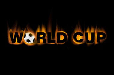 World cup text made from flames includin clipart