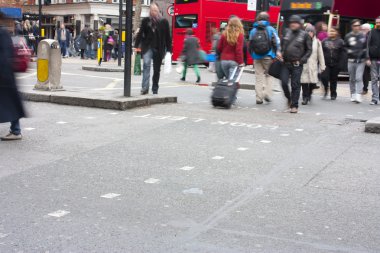 London bus street crossing clipart