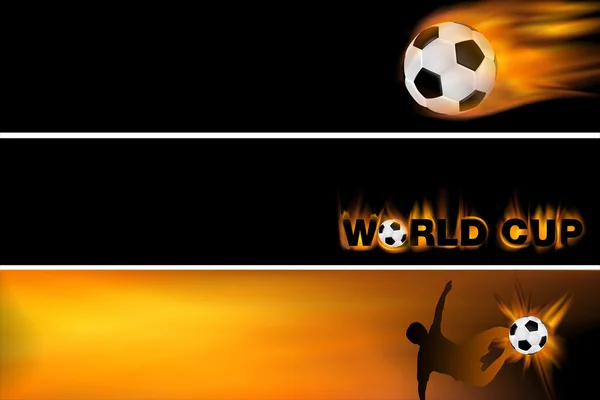 Web banner för fotboll och världen cu — Stockfoto