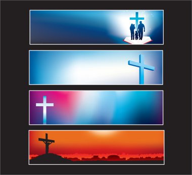 Website banner set for modern christian clipart