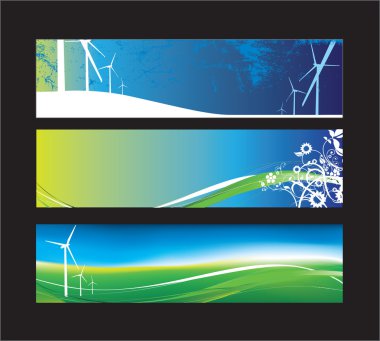 Eco environment website banner set clipart