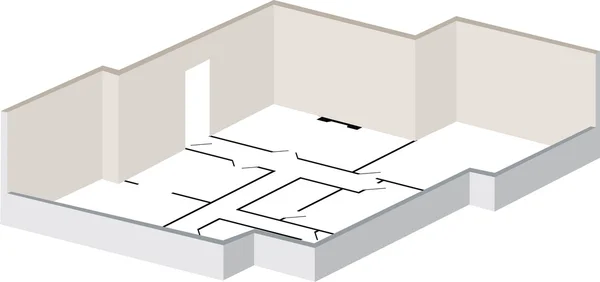 Floorplan 3D — Vetor de Stock