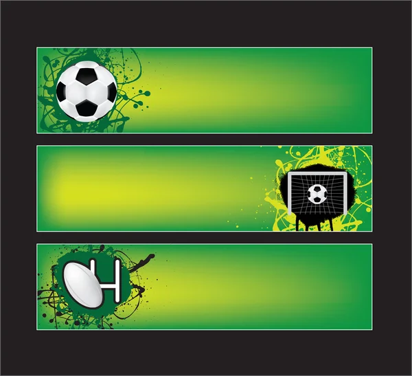 Football and rugby sports banners — Stock Vector