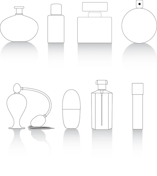 Key line bouteilles de parfum — Image vectorielle