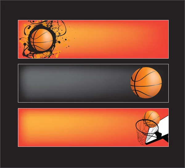 Basketbalový web bannery — Stockový vektor