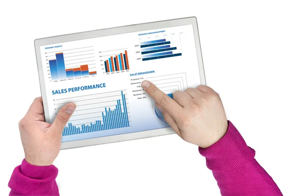 販売実績とビジネスのグラフ — ストック写真