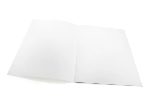Beyaz broşür açık — Stok fotoğraf