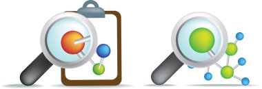 Science illustration examining cells clipart