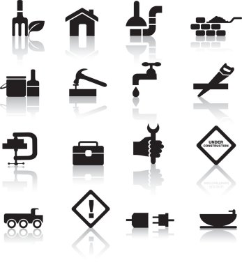 Construction and diy icon set clipart