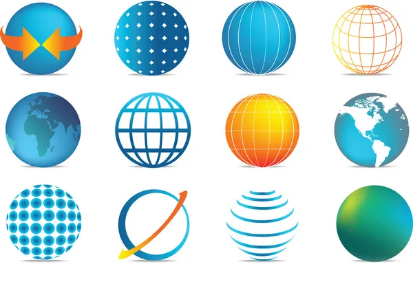 Iconos globo de color — Archivo Imágenes Vectoriales