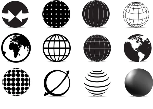 Icônes Globe — Image vectorielle
