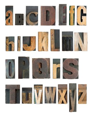 Letterpress alphabet clipart