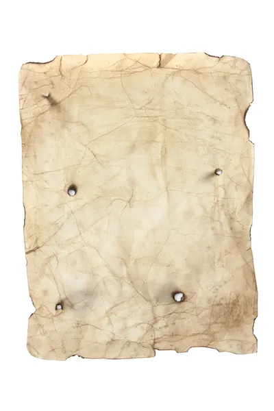 Kurşun delikleri ile eski stil sarı kağıt — Stok fotoğraf