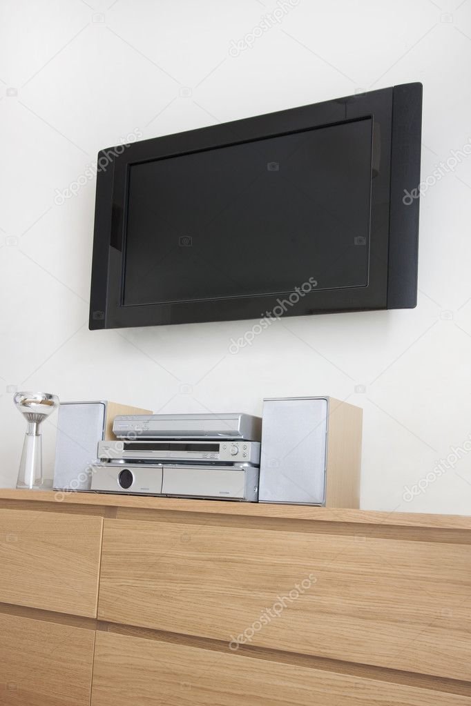 Flatscreen tv and stereo