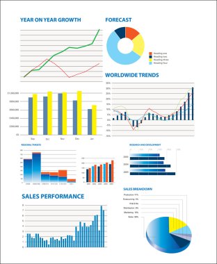 Selection of fictional graphs clipart