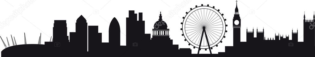 Detailed silhouette of london skyline — Stock Vector © Joingate #3749752