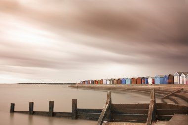 Storm over brightlingsea beach in essex clipart