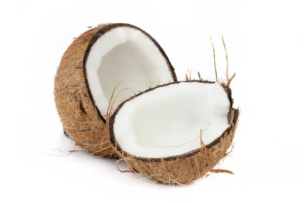 Kokosnuss offen auf weiß — Stockfoto