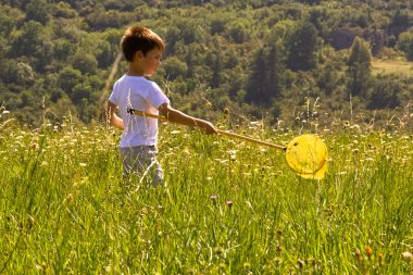 Butterfly hunter clipart