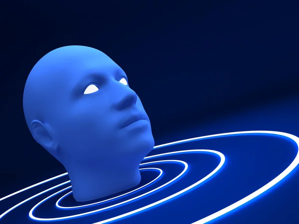 3d blue head — Stock Photo, Image