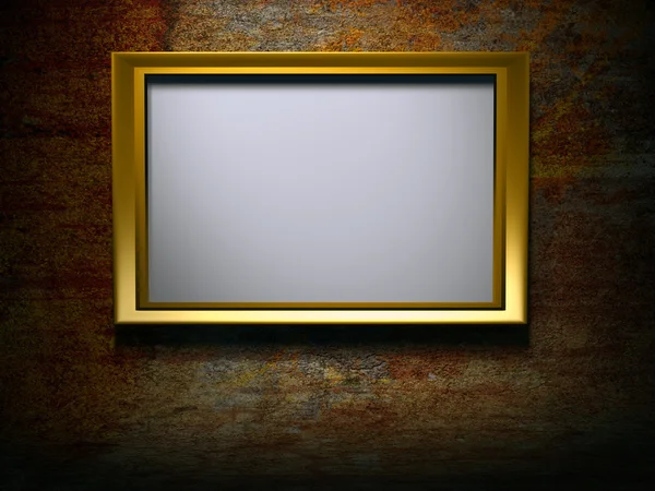 Gold frame on grunge background — Stock Photo, Image