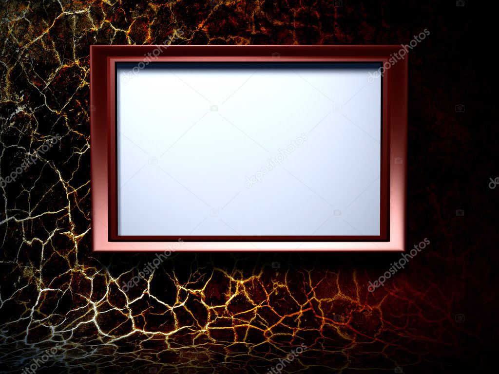 Red frame on grunge background