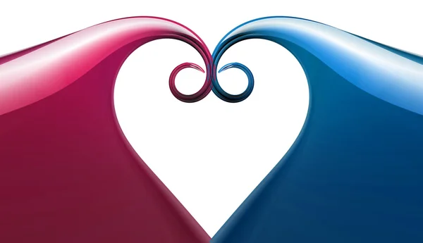 Abstrato símbolo de amor rosa e azul — Fotografia de Stock