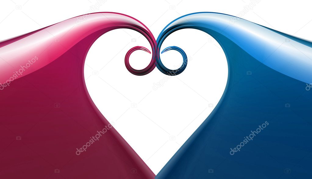 Abstract pink and blue love symbol