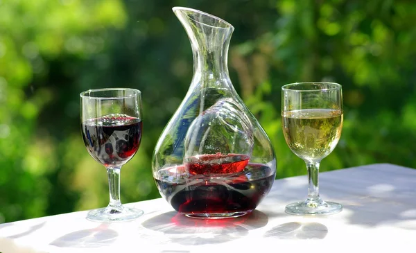 Склянка і пляшка вина — стокове фото