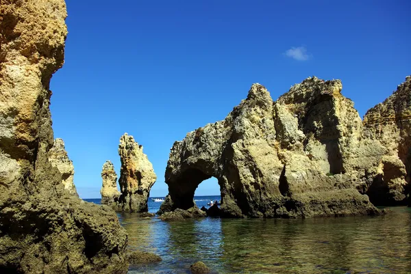 Grottos in Lagos, South of Portugal . — стоковое фото