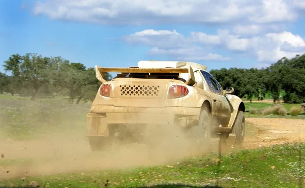 Auto in competitie in rally off-road. — Stockfoto