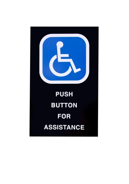 Behindertenhilfe-Schild isoliert — Stockfoto