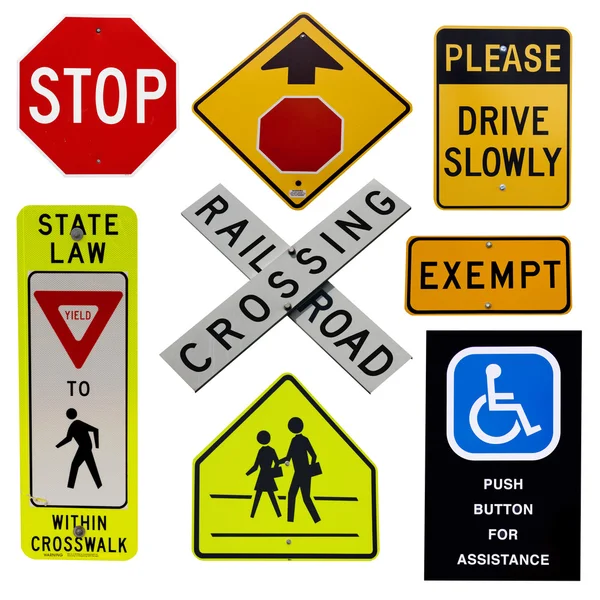 Kolekcja znaki drogowe — Zdjęcie stockowe